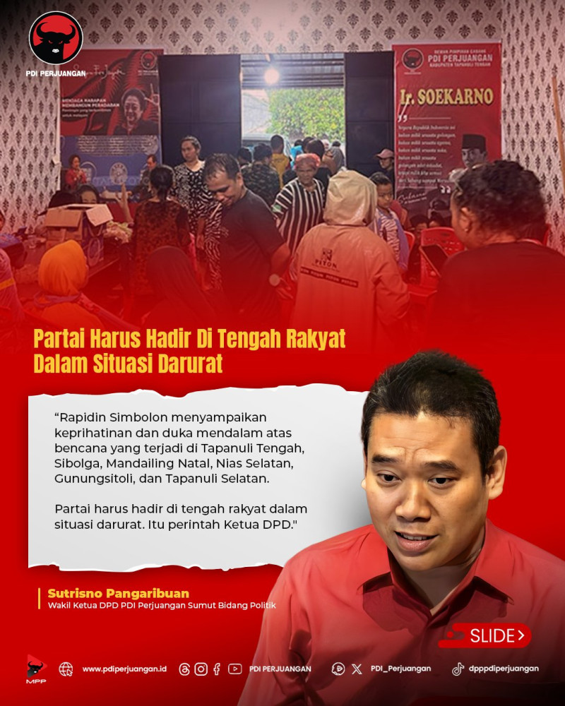 PDIP: Pemprov Sumut Gagap Hadapi Bencana, Pemerintah Pusat Harus Ambil Alih