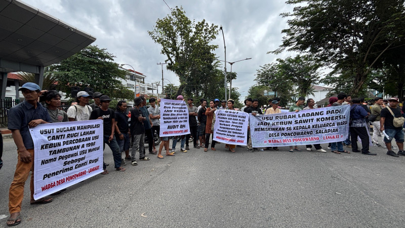 USU Didemo Warga Desa Poncowarno, Dituntut Bayar Ganti Rugi Lahan yang 39 Tahun Dijadikan Kebun Sawit