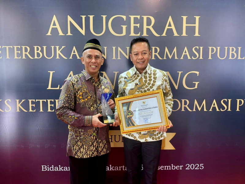 USU Dinobatkan sebagai 5 Besar PTN Paling Informatif Nasional