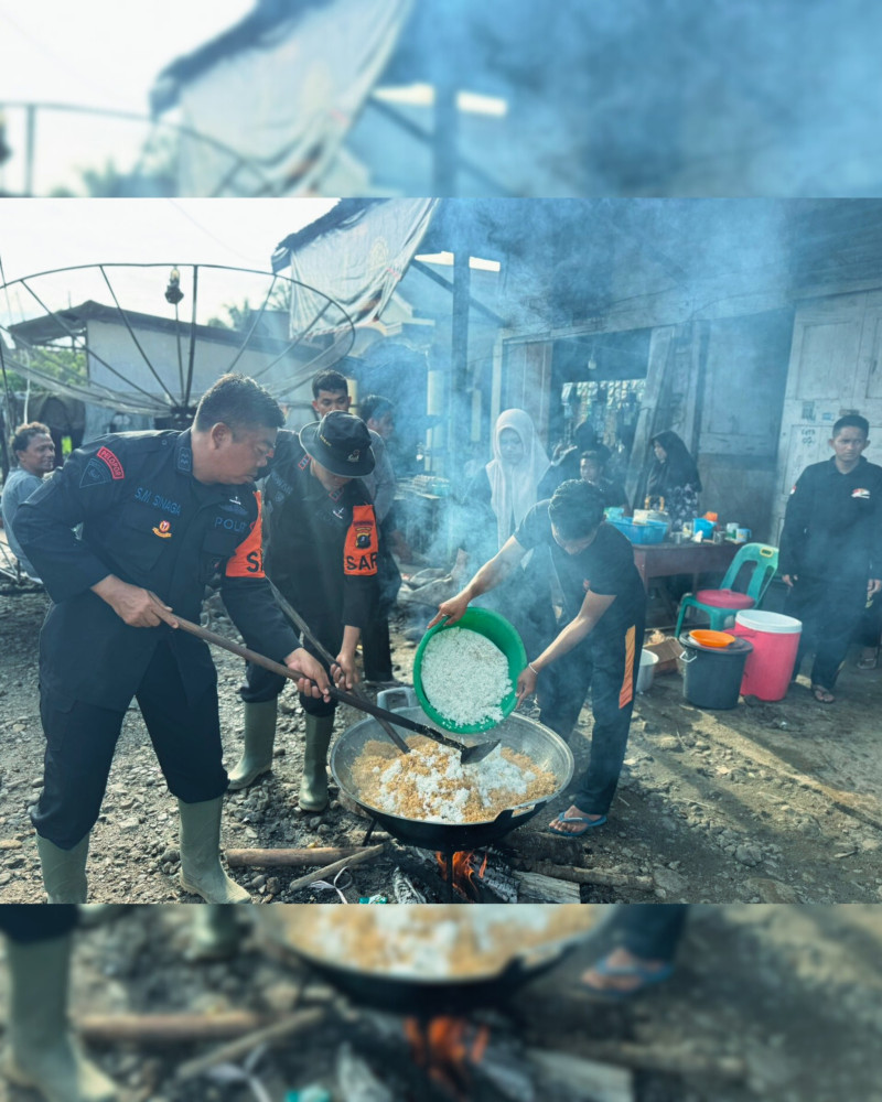 Dapur Lapangan Hingga Pembersihan Rumah & Masjid: Brimob Sumut Buktikan Pengabdian Tanpa Batas