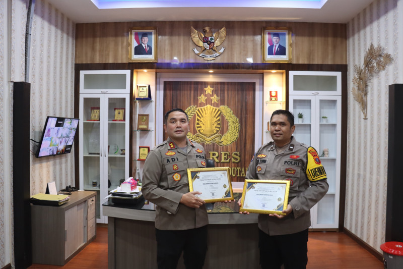 Polres Humbahas Sabet Dua Penghargaan DIGIPAY dari KPPN Balige