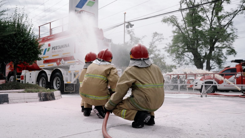 Pertamina Patra Niaga Regional Sumbagut Gelar Simulasi Penanggulangan Keadaan Darurat SPBU di Aceh Besar
