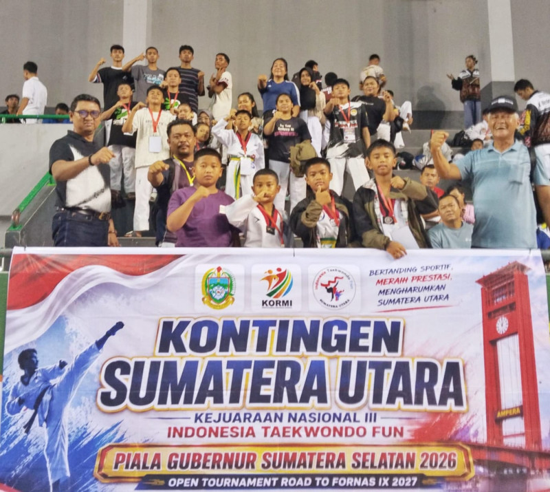 Kejurnas Taekwondo Fun 2026, Kontingen Sumut Raih Juara Umum II