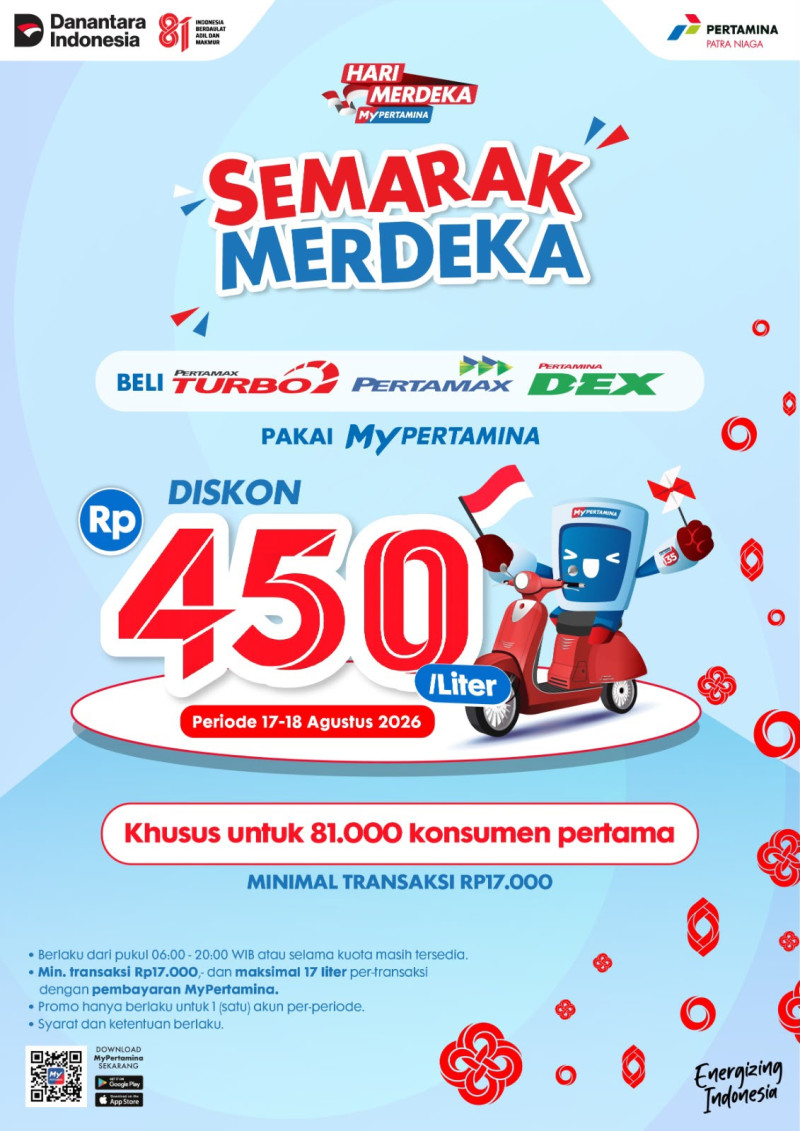 Semarak Merdeka MyPertamina, Pertamina Patra Niaga Regional Sumbagut Hadirkan Diskon Rp450 per Liter